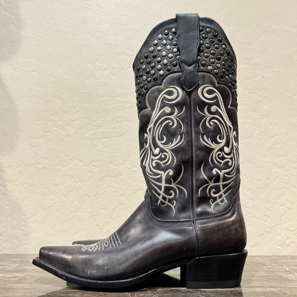 NEW Stetson Embroidered and Studded Handmade Leather Cowboy Boots
